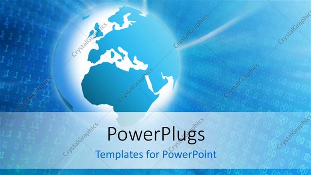  Presentation with binary blue - 3D blue globe on binary digital background