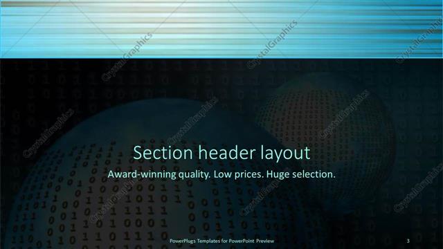 Section Header presentation slide layout