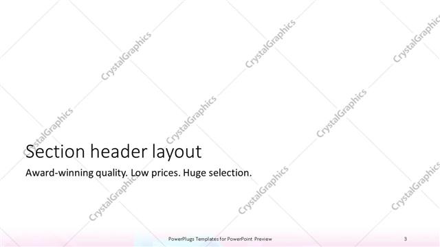 Section Header presentation slide layout
