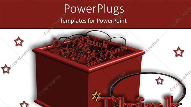  Presentation with think - 3D box with word 'Think' coming out of the box