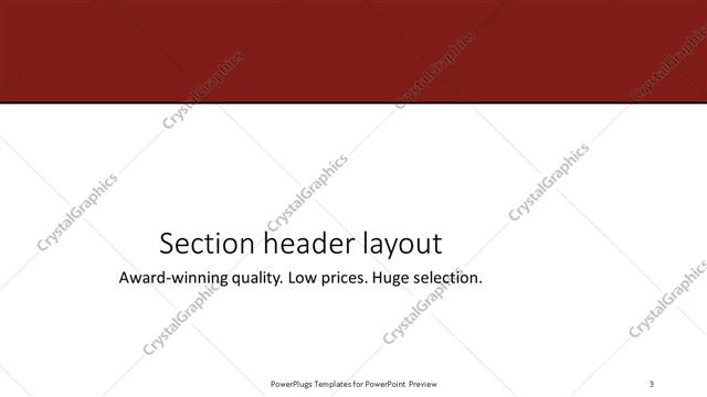 Section Header presentation slide layout
