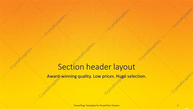 Section Header presentation slide layout