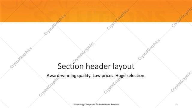 Section Header presentation slide layout