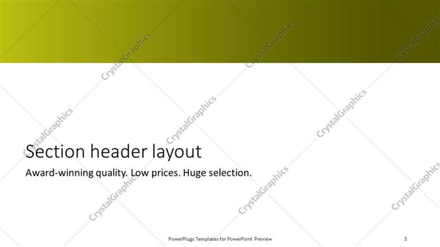 Section Header presentation slide layout
