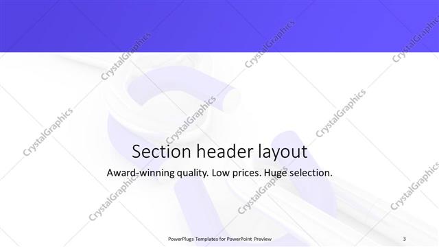 Section Header presentation slide layout