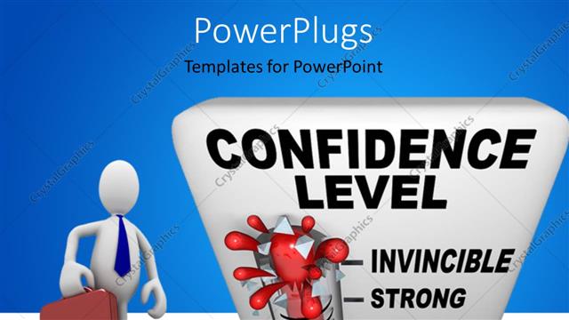  Presentation with confidence - A 3D character with a burst thermometer spelling out the text 