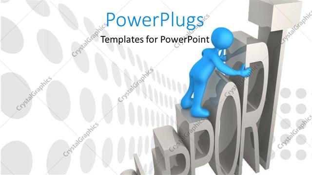  Presentation with climbing - A 3D character climbing a text that spells out the word 