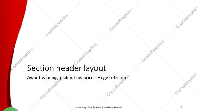 Section Header presentation slide layout