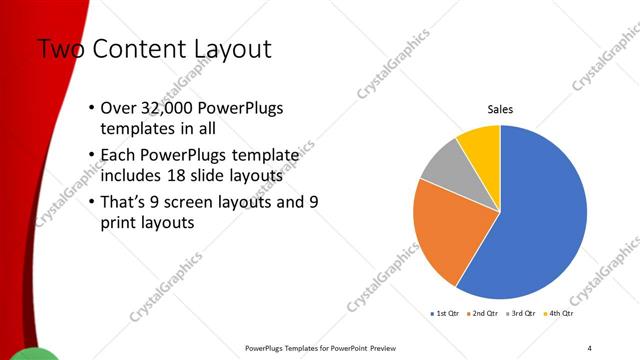 Two Content presentation slide layout