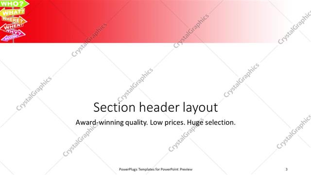 Section Header presentation slide layout
