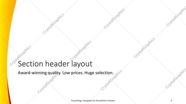 Section Header presentation slide layout