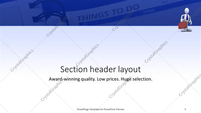 Section Header presentation slide layout