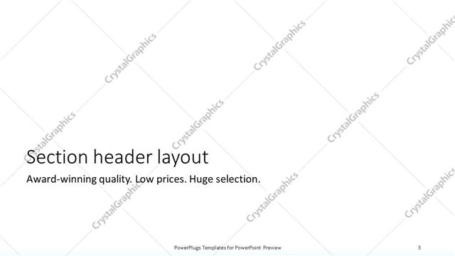 Section Header presentation slide layout