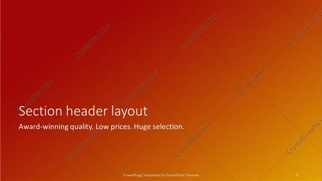 Section Header presentation slide layout