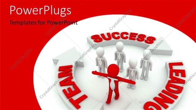  Presentation with leader - 3D characters with some text portraying a leadership concept