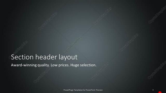 Section Header presentation slide layout