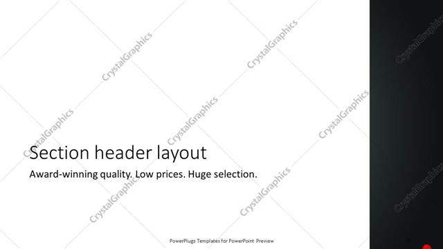 Section Header presentation slide layout