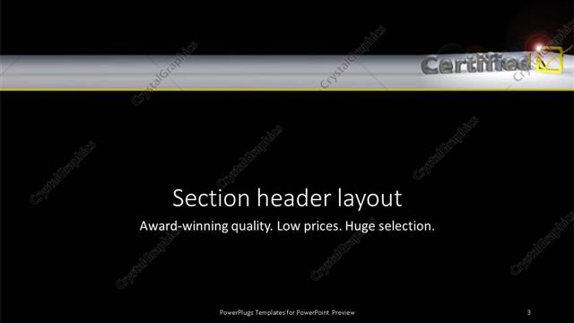 Section Header presentation slide layout