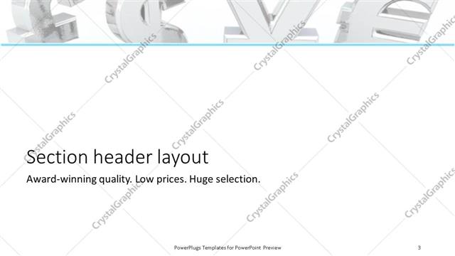 Section Header presentation slide layout