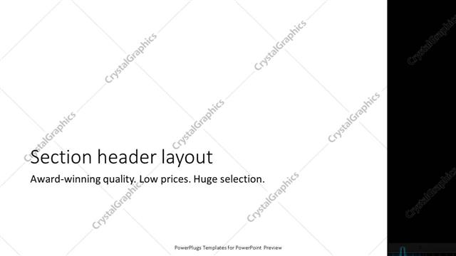 Section Header presentation slide layout