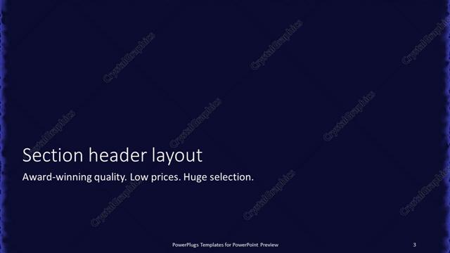 Section Header presentation slide layout