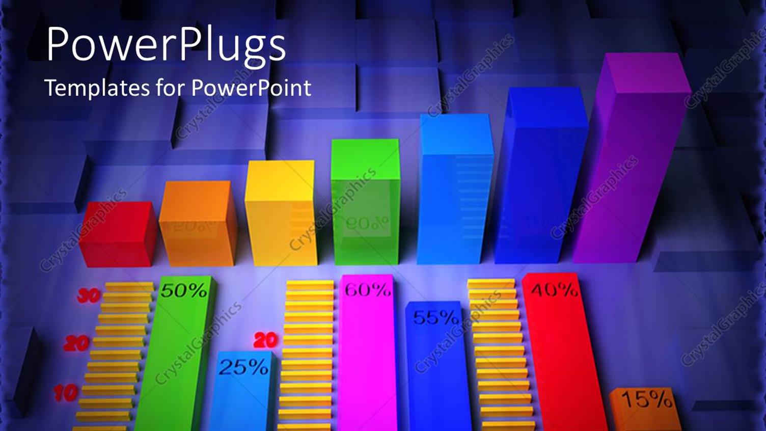 Featuring 3D Colorful Glass Material Used for Bar Chart