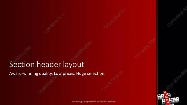 Section Header presentation slide layout