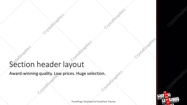 Section Header presentation slide layout