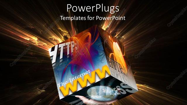  Presentation with cube - A 3D cube with lights in the background