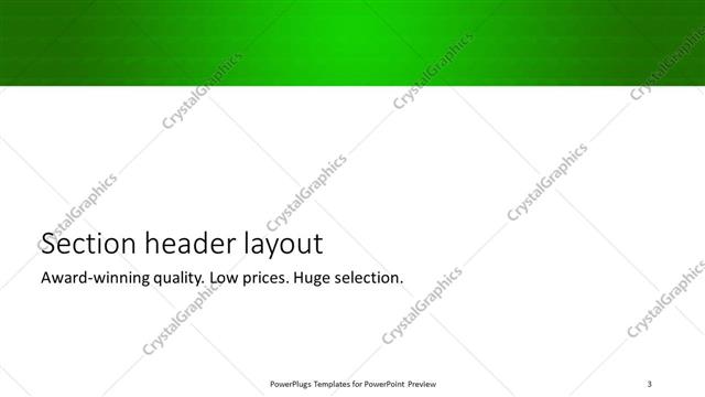 Section Header presentation slide layout