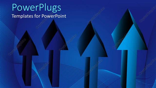  Presentation with arrows - 3D depiction of four arrows on a blue colored background