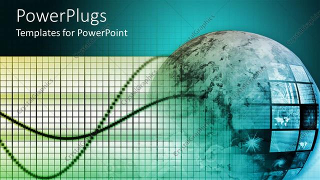  Presentation with country flags - 3D depiction of globe, planet earth with country flags and wires coming out of globe