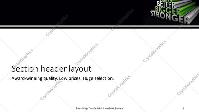 Section Header presentation slide layout