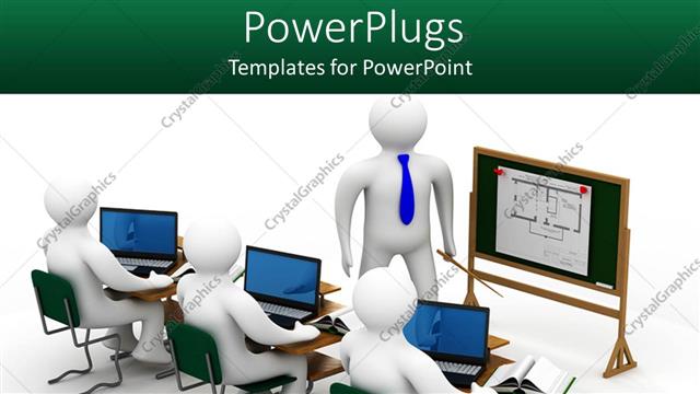  Presentation with students - 3D depiction of lesson in class with school teacher and students