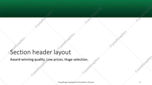 Section Header presentation slide layout