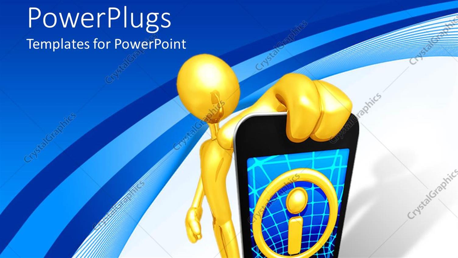 Featuring 3D Depiction of Man Holding Cell Phone with Information Icon