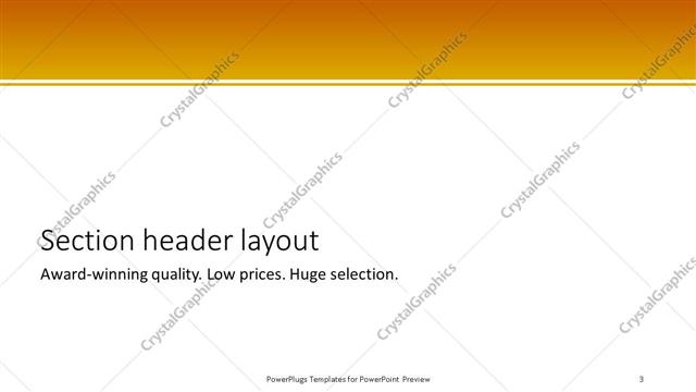 Section Header presentation slide layout