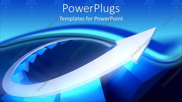  Presentation with diagram - 3D diagram of glowing blue bars and silver arrow rising up the diagram depicting growth