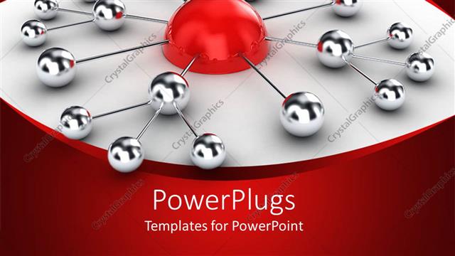  Presentation with diagram - 3D diagram with half red sphere linked to silver small spheres connected to each other
