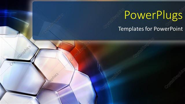  Presentation with hexagons - A 3D earth globe with small hexagons on a black background