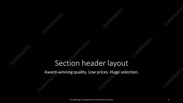 Section Header presentation slide layout
