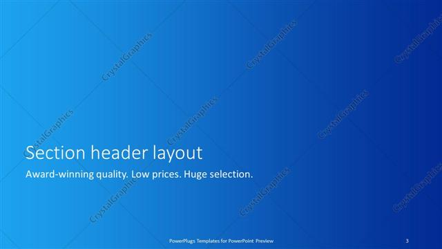 Section Header presentation slide layout