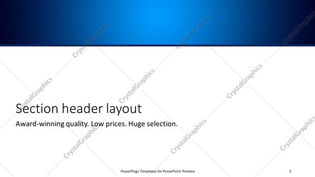 Section Header presentation slide layout