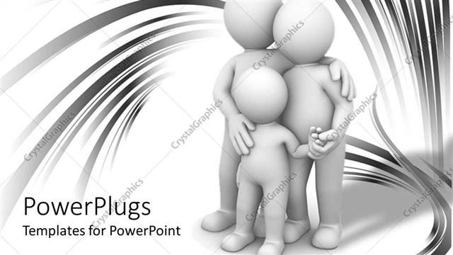  Presentation with mom - 3D figures depicting a family with mom, dad and kid