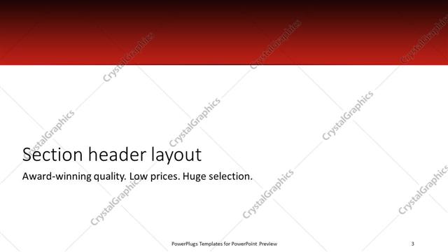 Section Header presentation slide layout