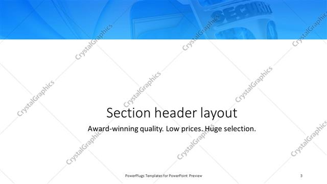 Section Header presentation slide layout