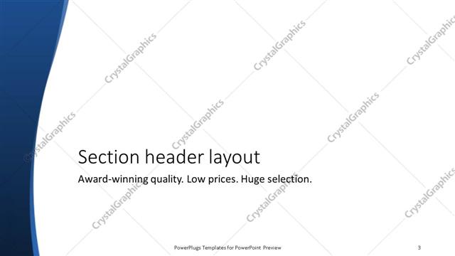 Section Header presentation slide layout