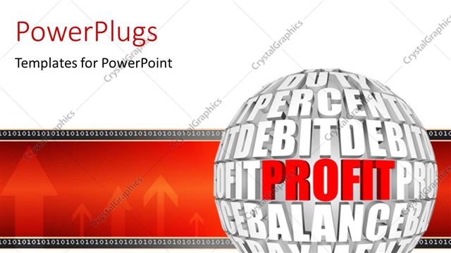  Presentation with red globe - 3D globe comprises of business keywords with red colored arrows