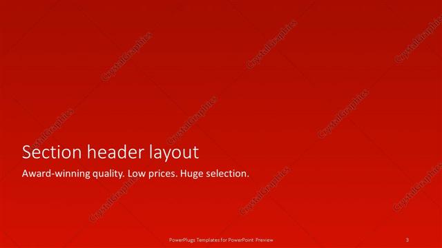 Section Header presentation slide layout