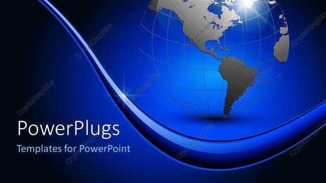  Presentation with abstract blue globe - 3D globe with flare effect with blue and black color